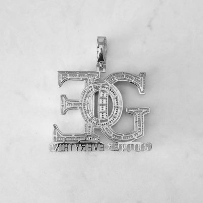 14k - "God Over Everything" Pendant - Ice Out NY