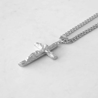 14k - "Cross" Chain Set White Gold - Ice Out NY