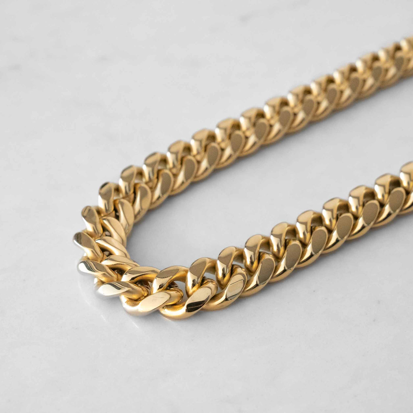 18k - 14mm Miami Cuban Link Chain - Ice Out NY