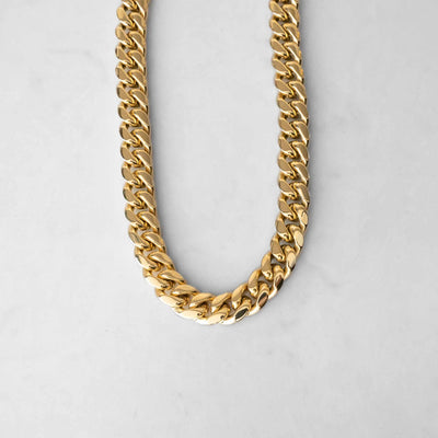 18k - 12mm Miami Cuban Link Chain - Ice Out NY