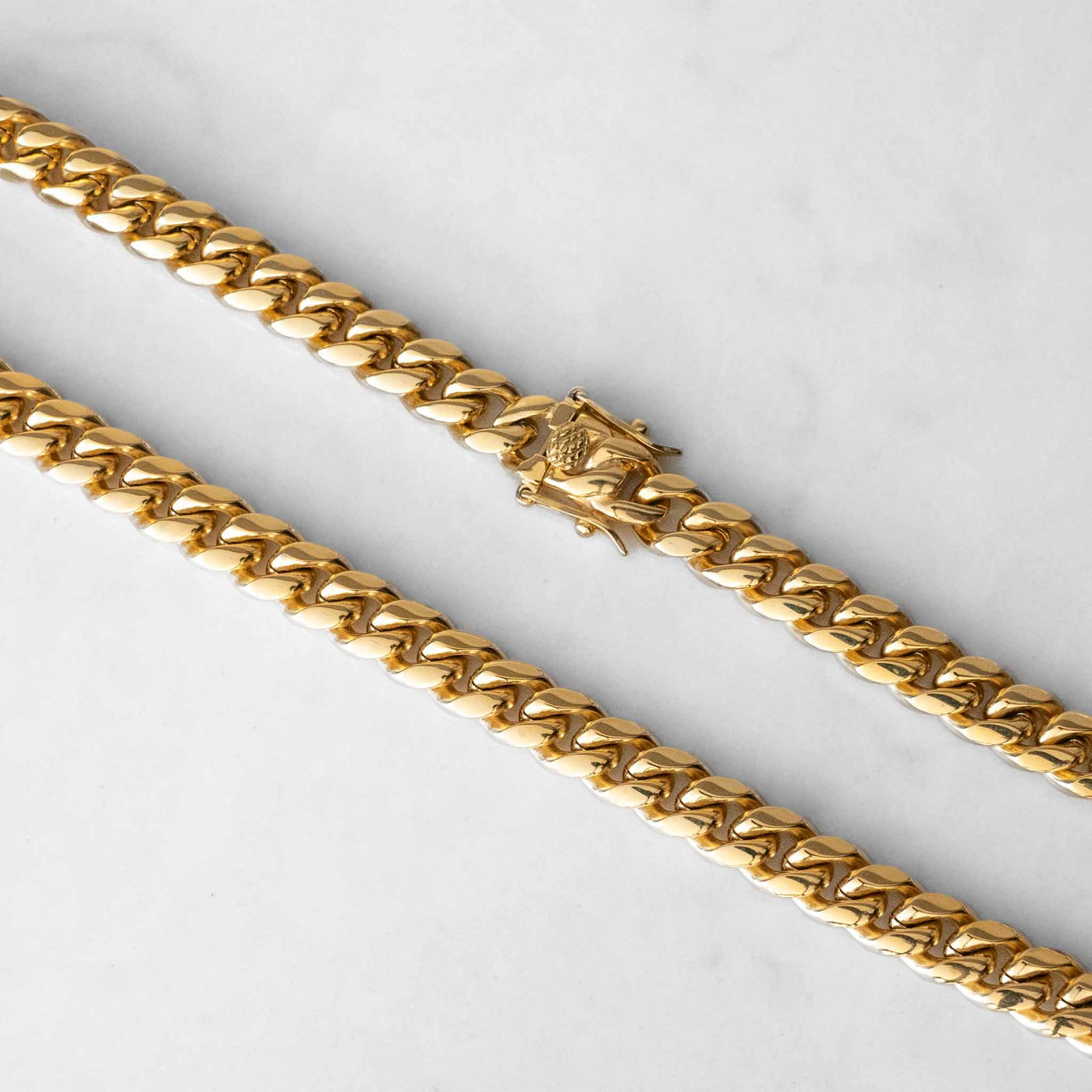 18k - 10mm Miami Cuban Link Chain - Ice Out NY