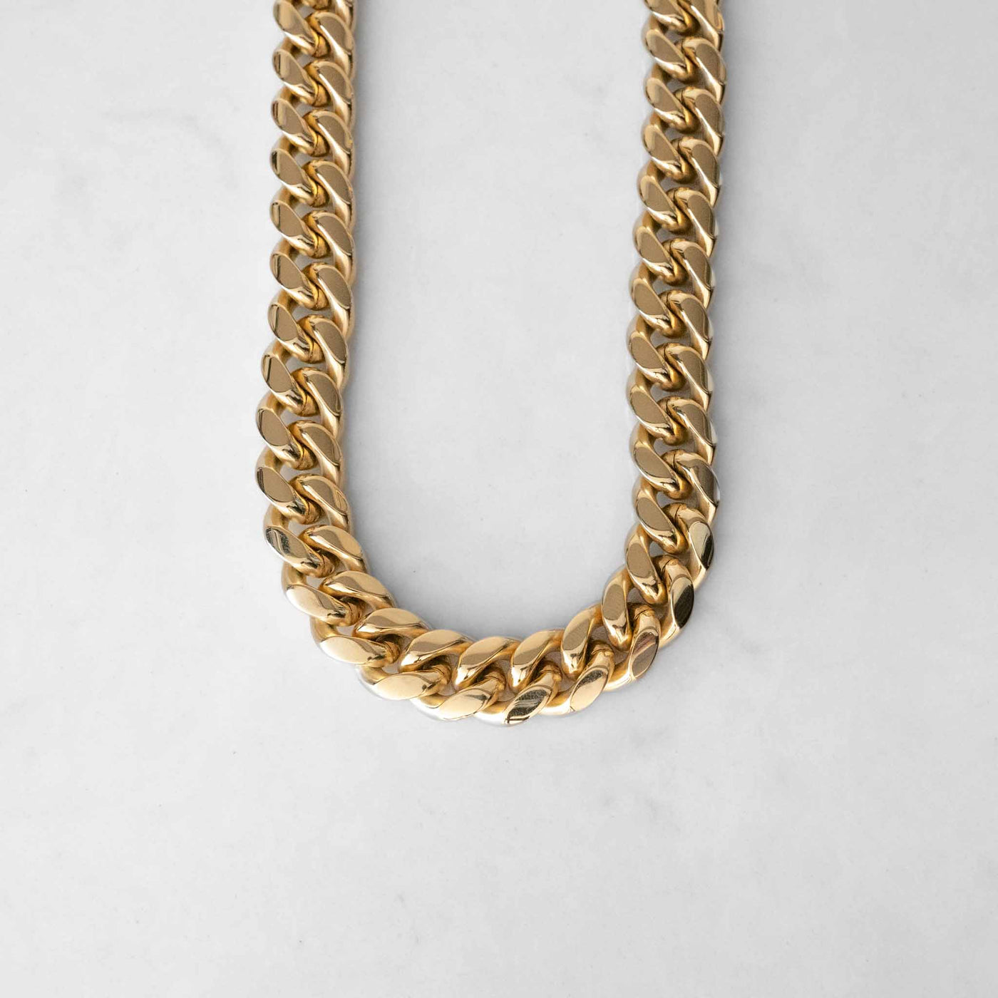 18k - 14mm Miami Cuban Link Chain - Ice Out NY