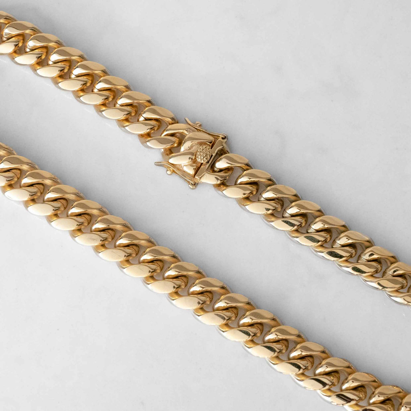 18k - 14mm Miami Cuban Link Chain - Ice Out NY