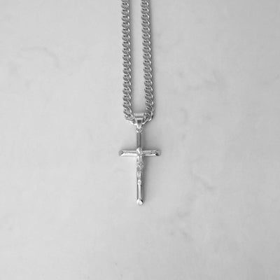 14k - "Cross" Chain Set White Gold - Ice Out NY