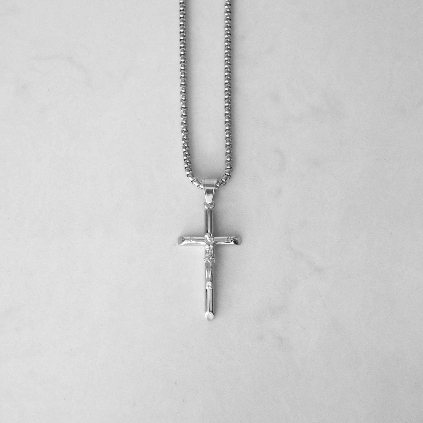 14k - "Cross" Chain Set White Gold - Ice Out NY