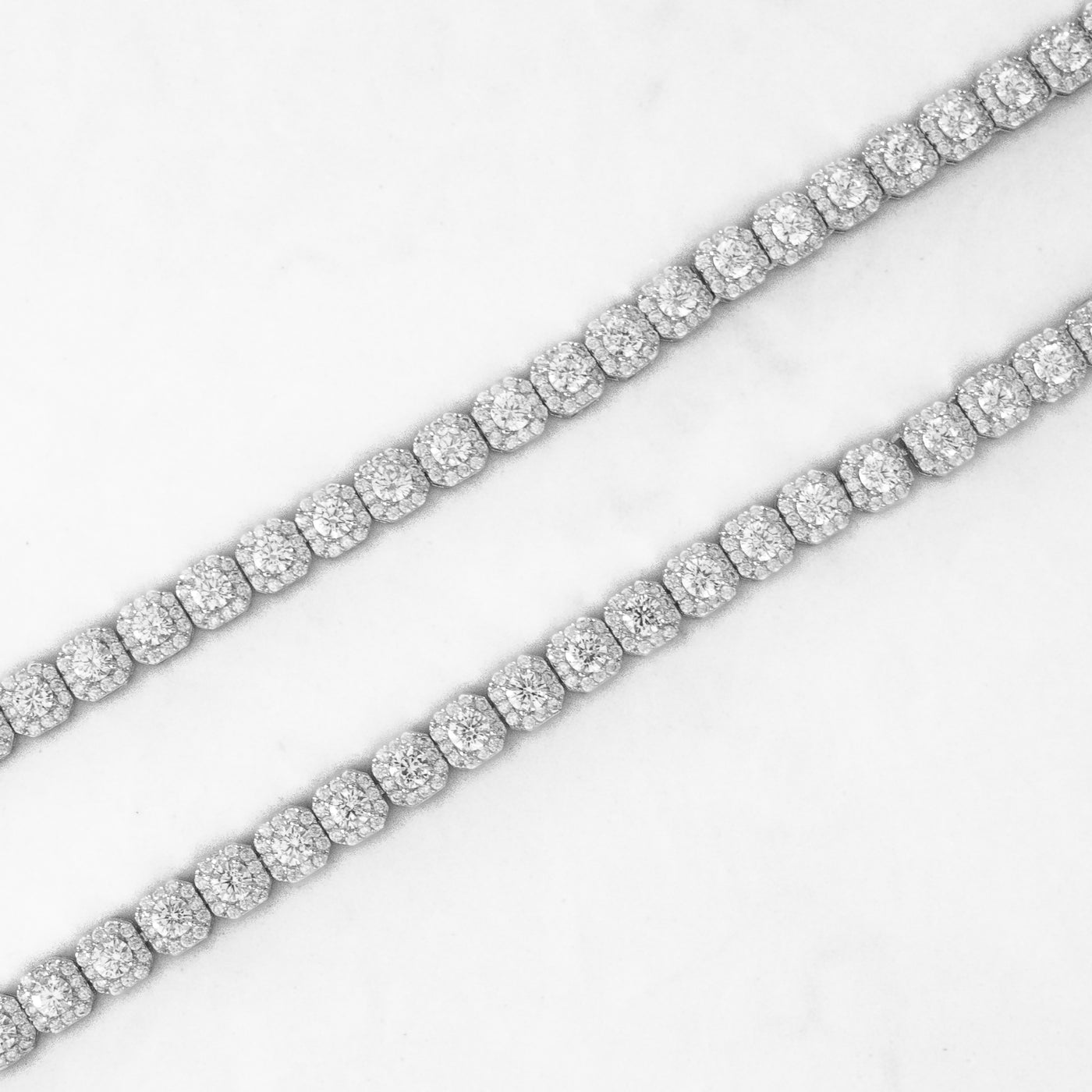 14k - 5mm Pave Cluster X Tennis Chain - Ice Out NY