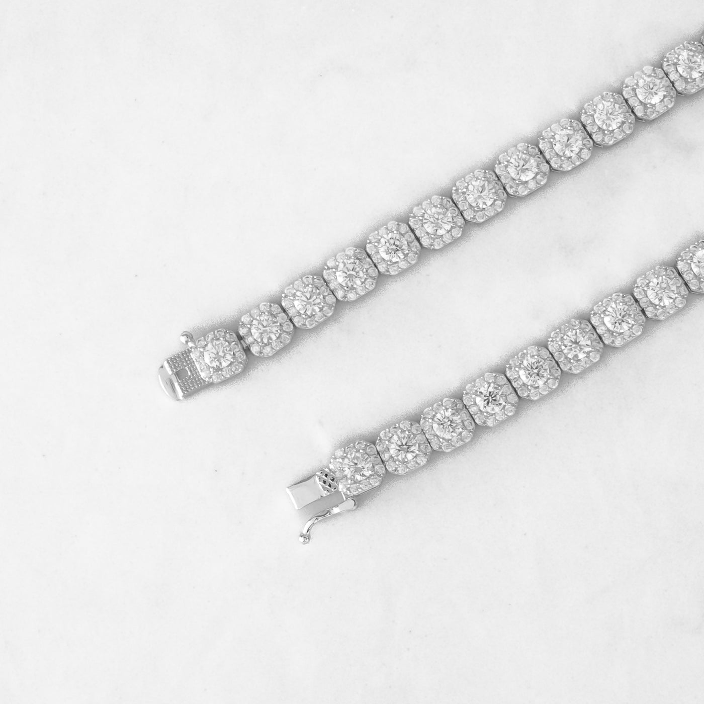 14k - 5mm Pave Cluster X Tennis Chain - Ice Out NY