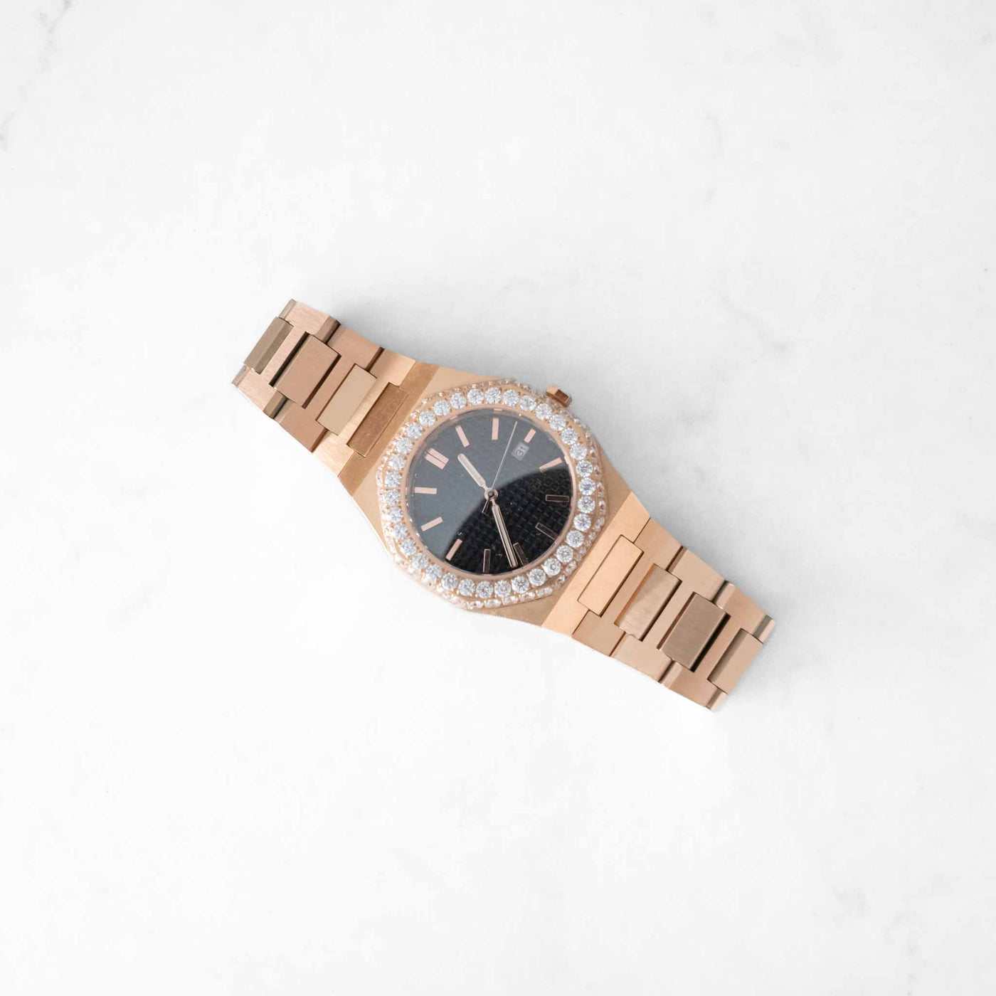 14k - Custom Iced Out Royal Oak Watch - Ice Out NY