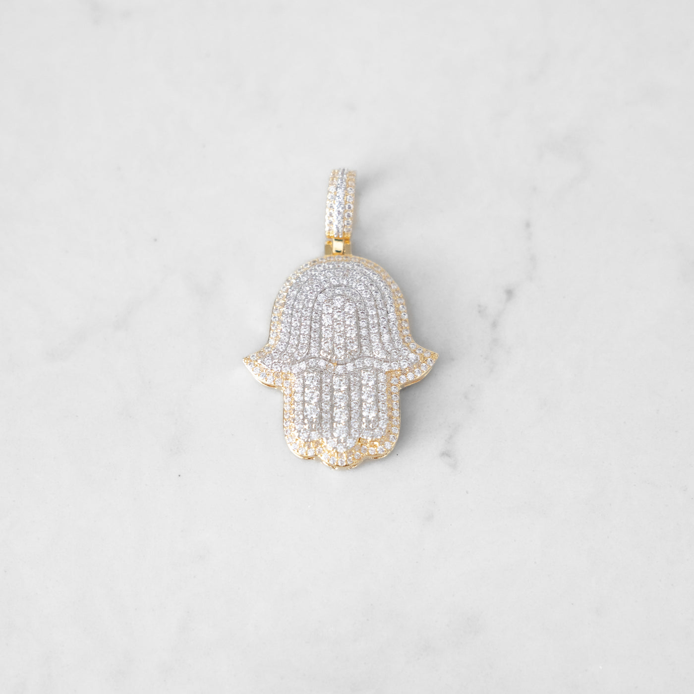 14k - "Hamsa" Pendant - Ice Out NY