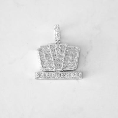 14k - "Good Vibes Only" Pendant - Ice Out NY