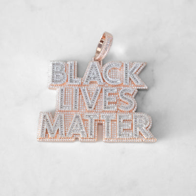 14k - "Black Lives Matter" Pendant - Ice Out NY