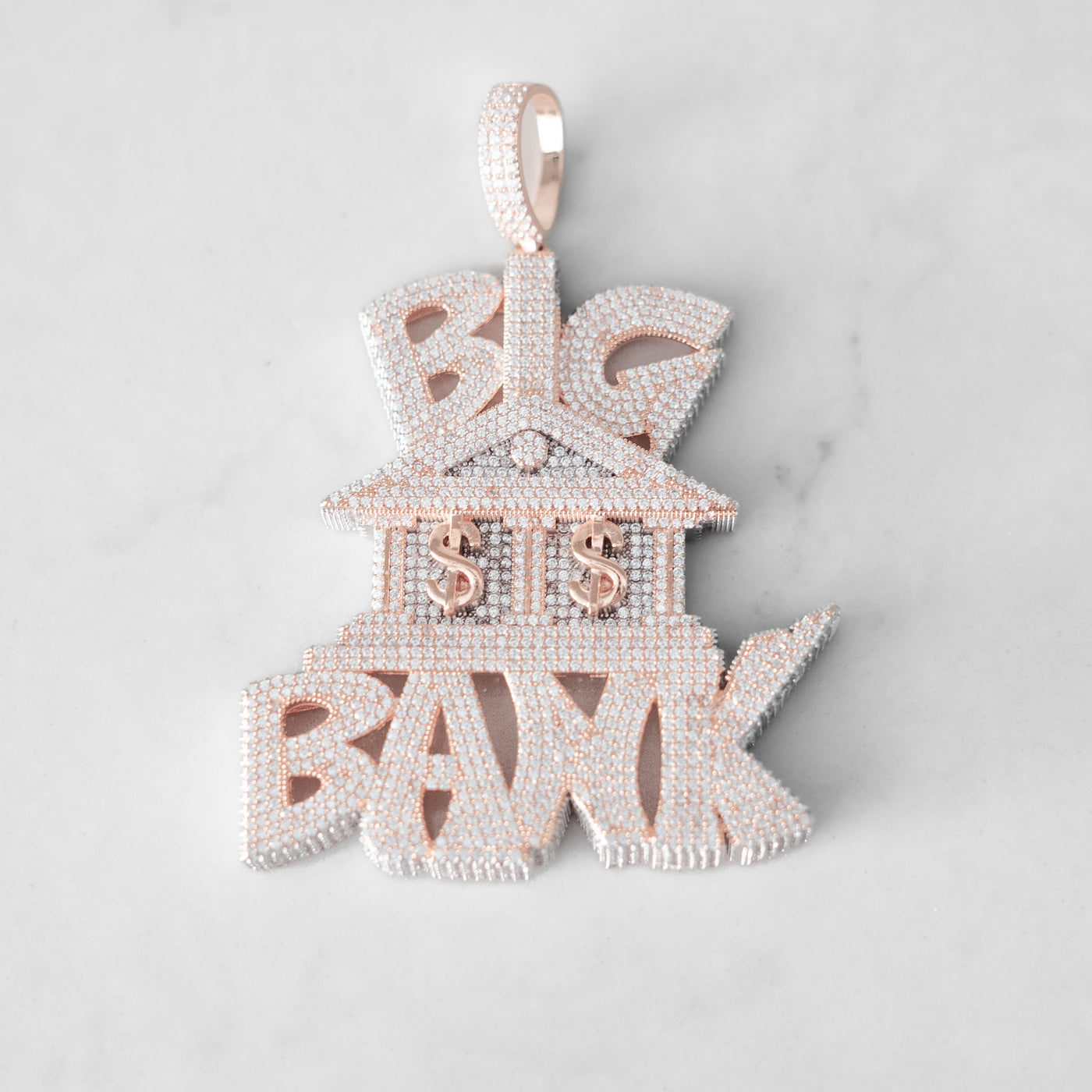 14k - "Big Bank" Pendant - Ice Out NY