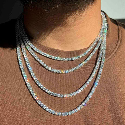 14k - 4mm High Clarity Tennis Chain - Ice Out NY