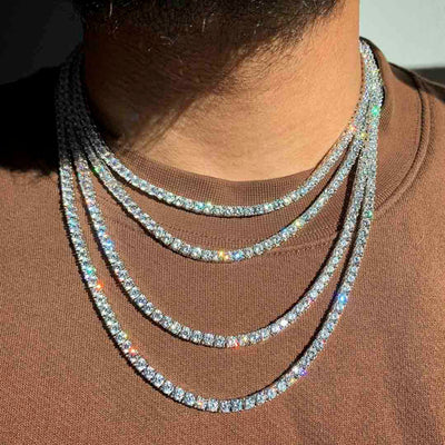 14k - 4mm High Clarity Tennis Chain - Ice Out NY