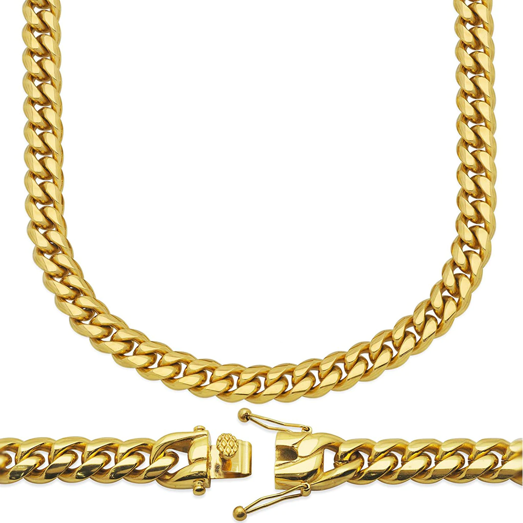 14k - 8mm Miami Cuban Link Chain - Ice Out NY