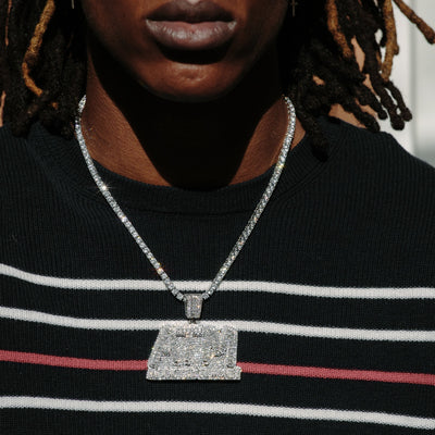 14k - "Addicted To Money" Pendant - Ice Out NY