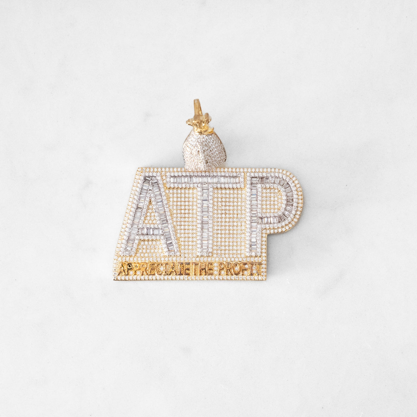 14k - "Appreciate The Profit" Pendant - Ice Out NY