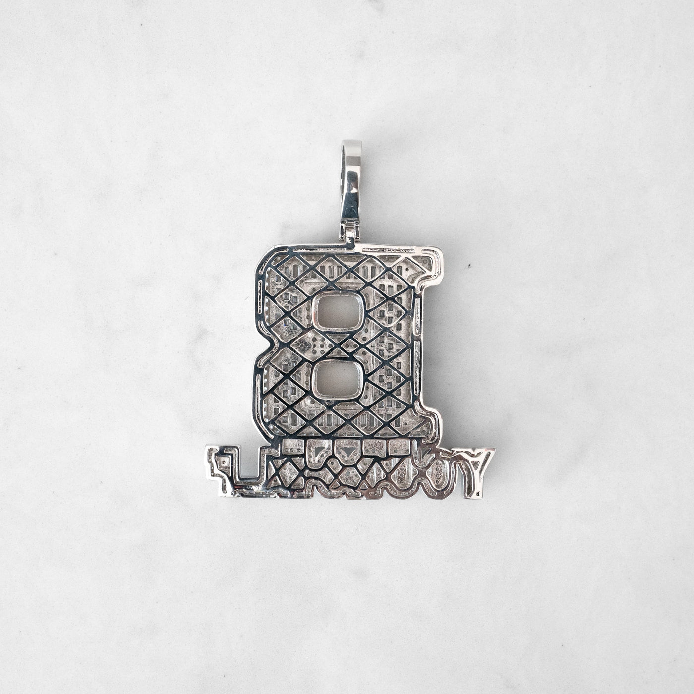 14k - "B YOURSELF" Pendant - Ice Out NY