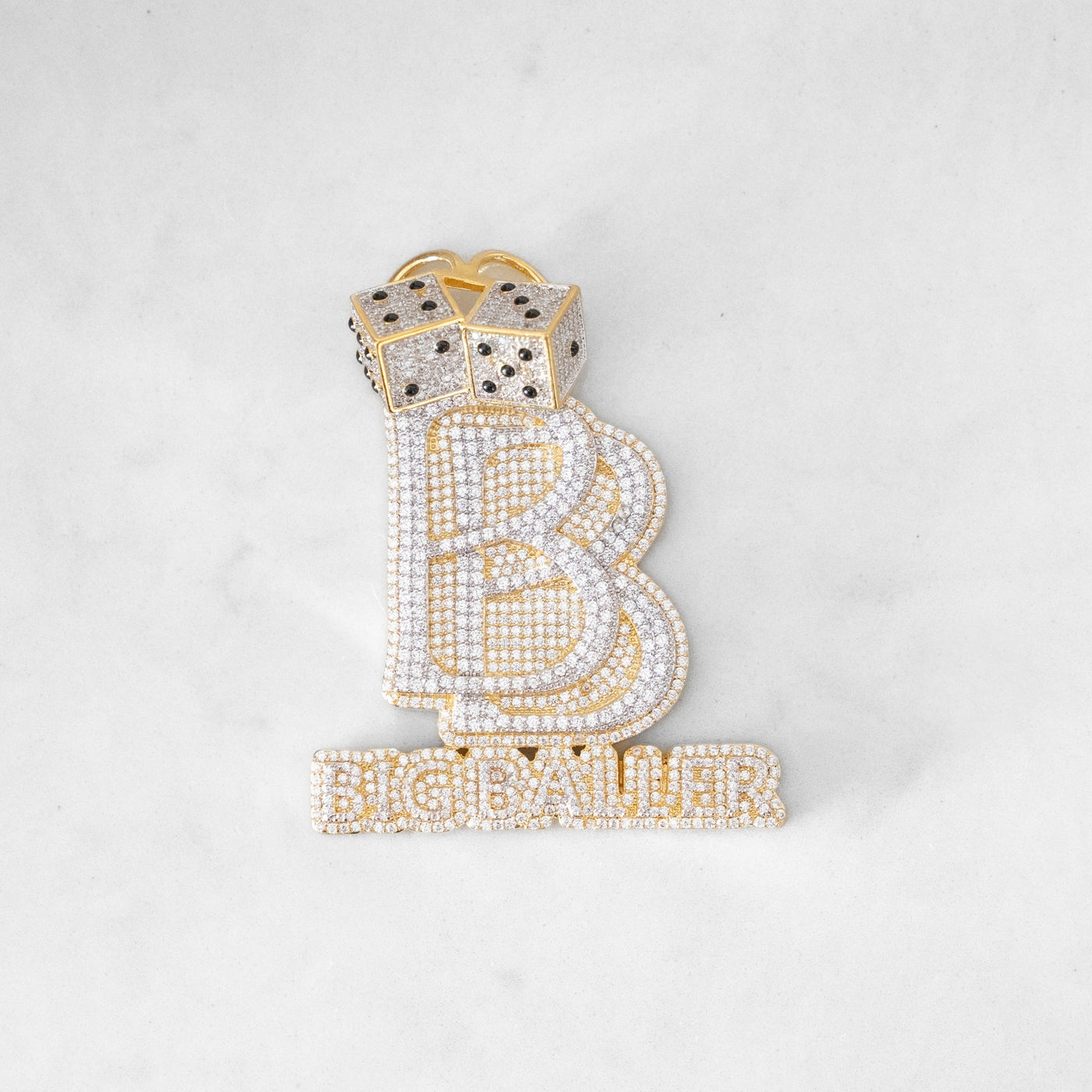 14k - "Big Baller" Pendant - Ice Out NY