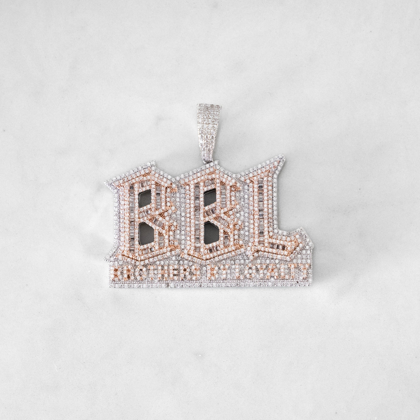 14k - "Brothers By Loyalty" Pendant - Ice Out NY