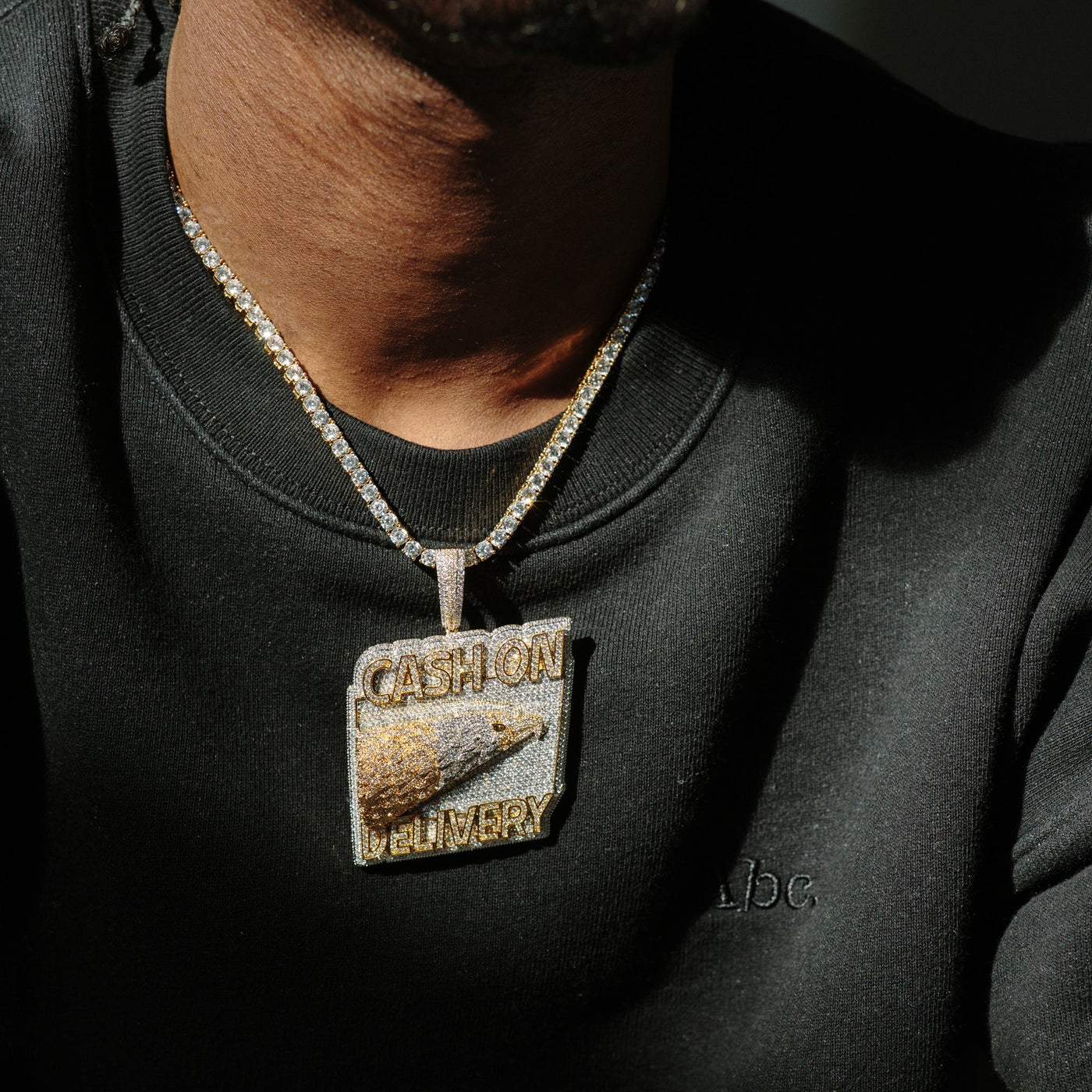 14k - "Cash On Delivery" Pendant - Ice Out NY