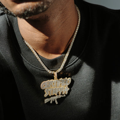 14k - "Certified Steppa" Pendant - Ice Out NY