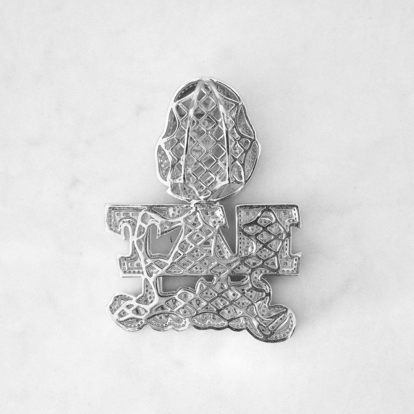 14k - "Eat Or Starve" Pendant - Ice Out NY