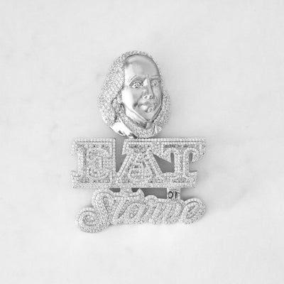 14k - "Eat Or Starve" Pendant - Ice Out NY