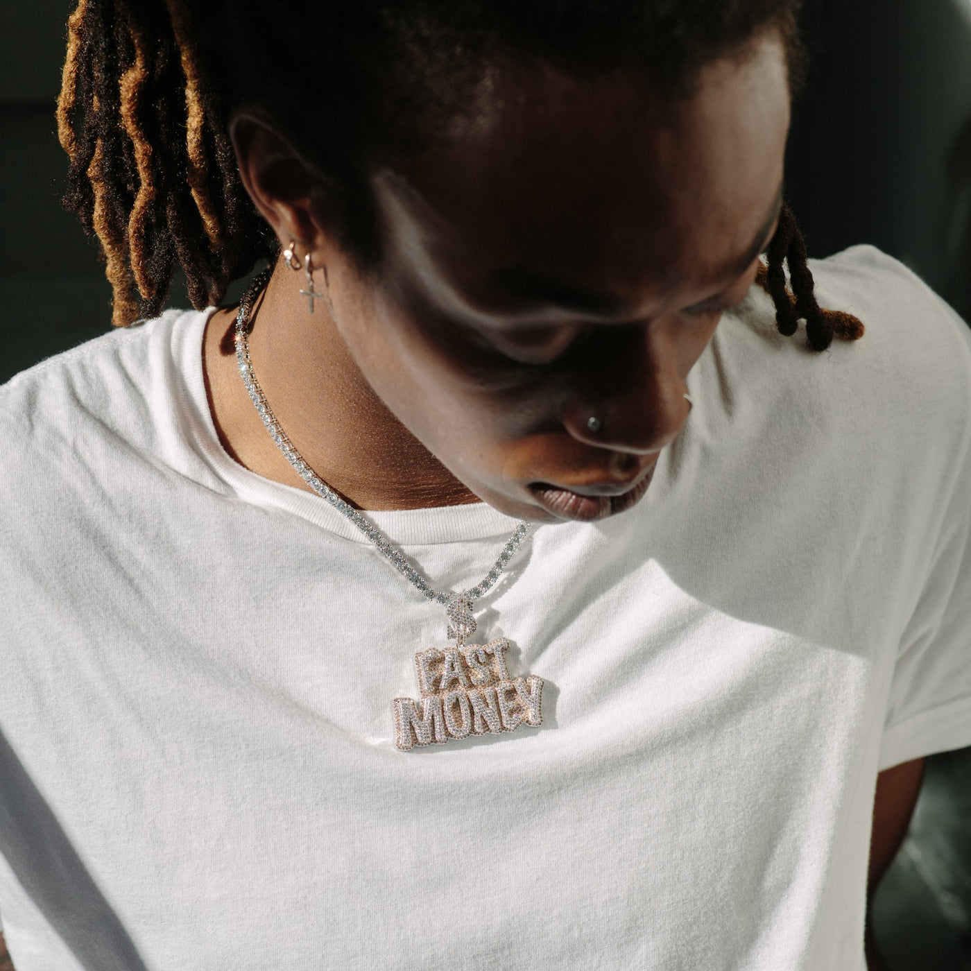 14k - "Fast Money" Pendant - Ice Out NY