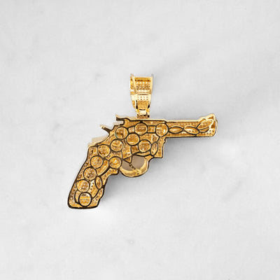 14k - "Gun" Pendant - Ice Out NY