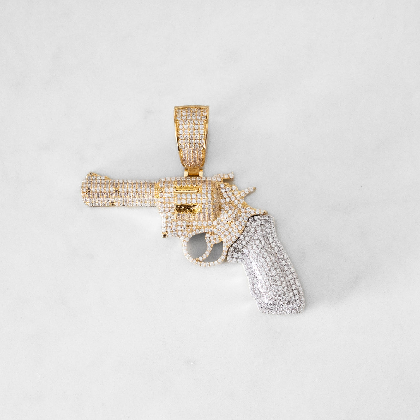 14k - "Gun" Pendant - Ice Out NY