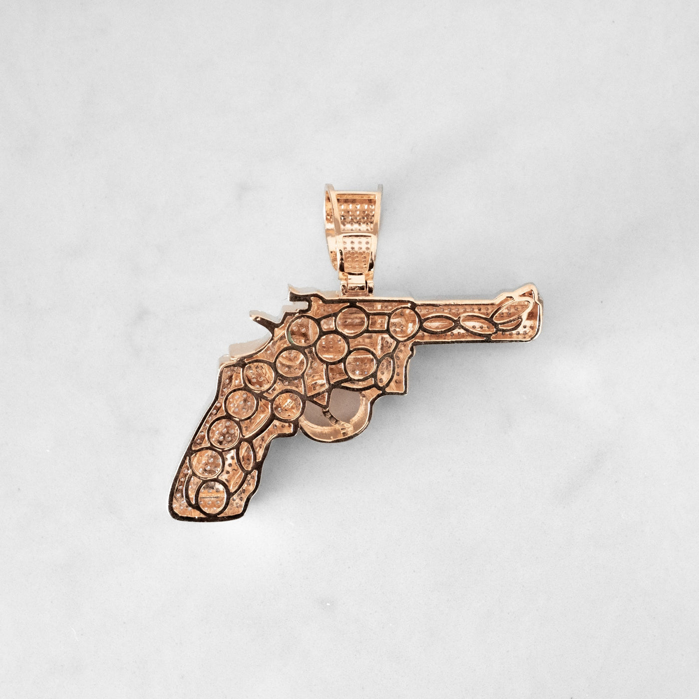 14k - "Gun" Pendant - Ice Out NY