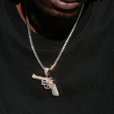 14k - "Gun" Pendant - Ice Out NY