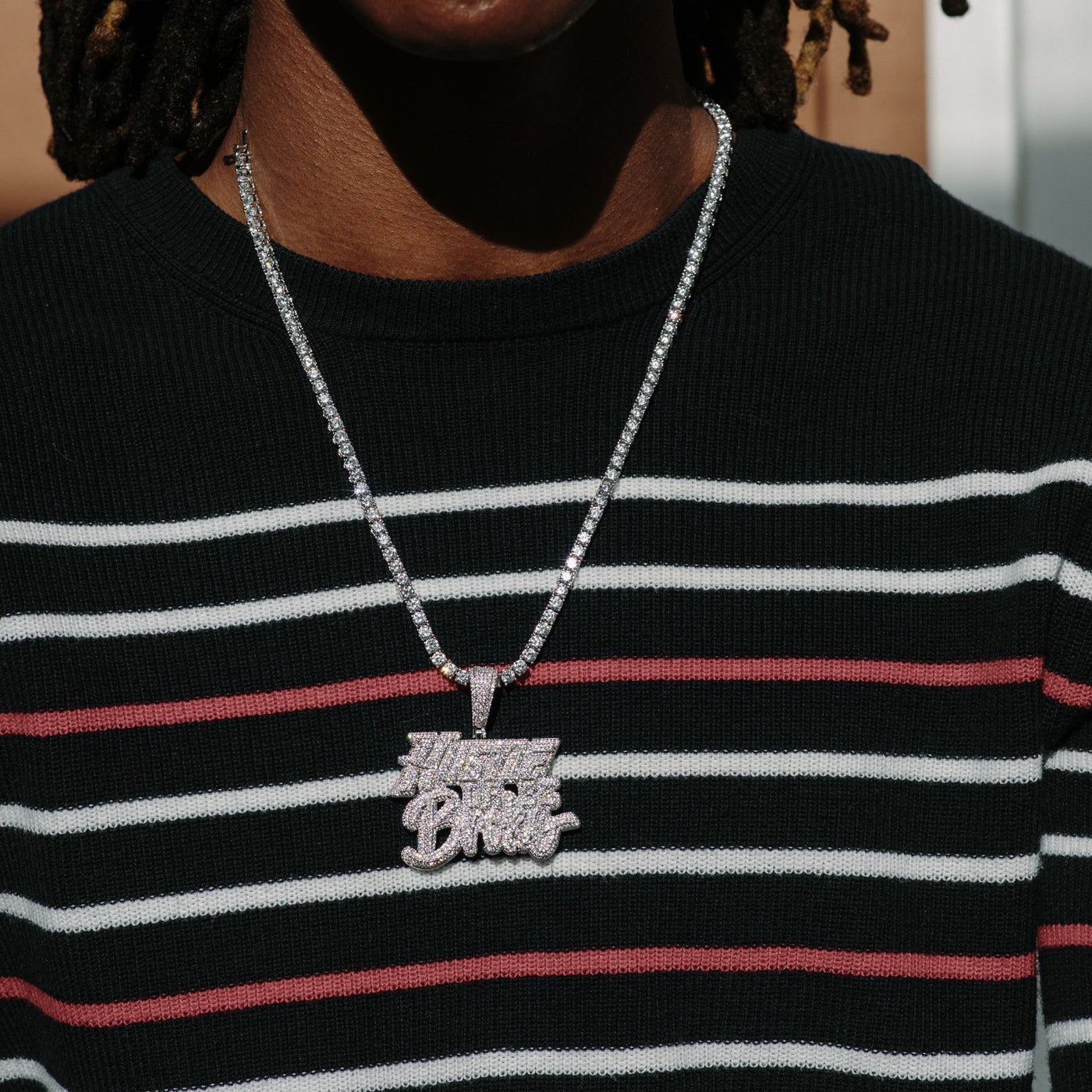 14k - "Hustle Or Be Broke" Pendant - Ice Out NY