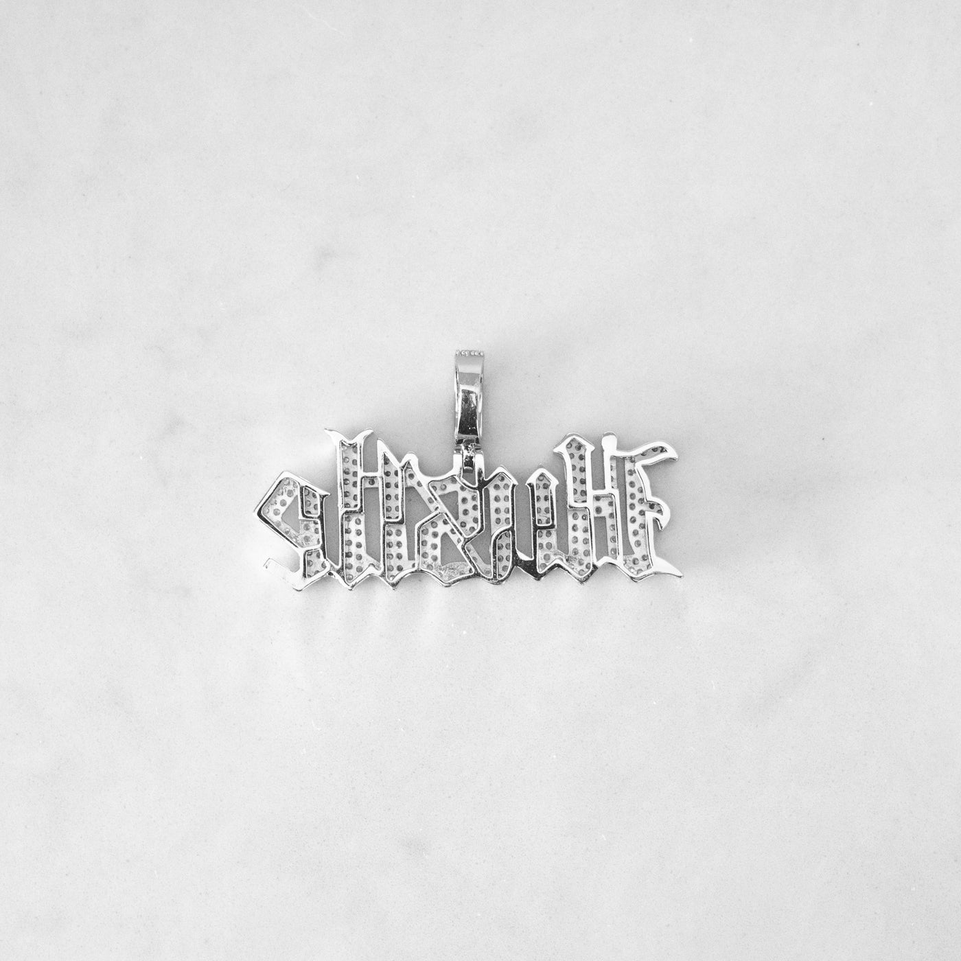 14k - "Hustle" Pendant - Ice Out NY