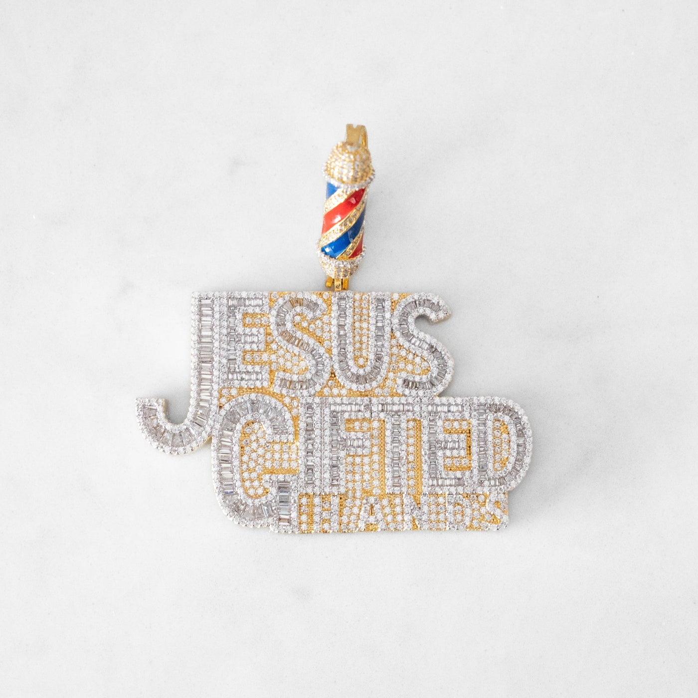 14k - "Jesus Gifted Hands" Pendant - Ice Out NY