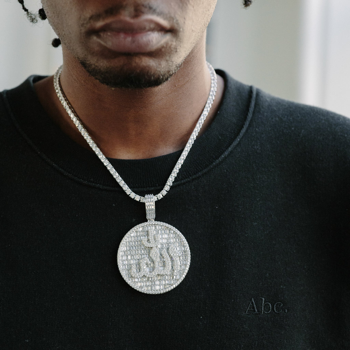 14k - Large "Allah" Pendant - Ice Out NY