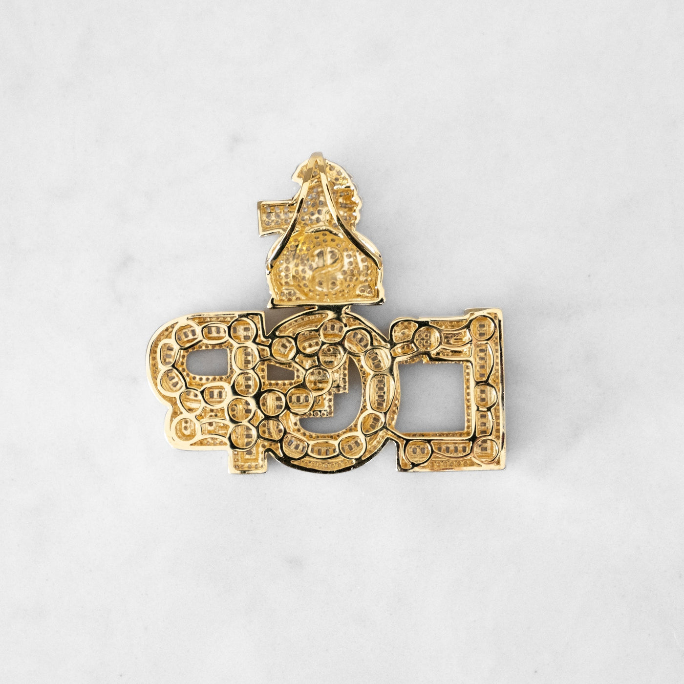 14k - "Let's Get Paid" Pendant - Ice Out NY