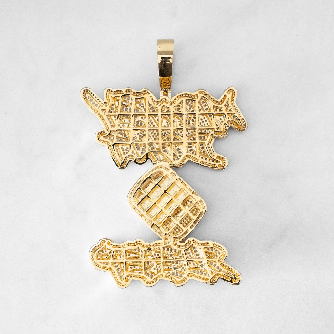 14k -"Money Dont Sleep" Pendant - Ice Out NY