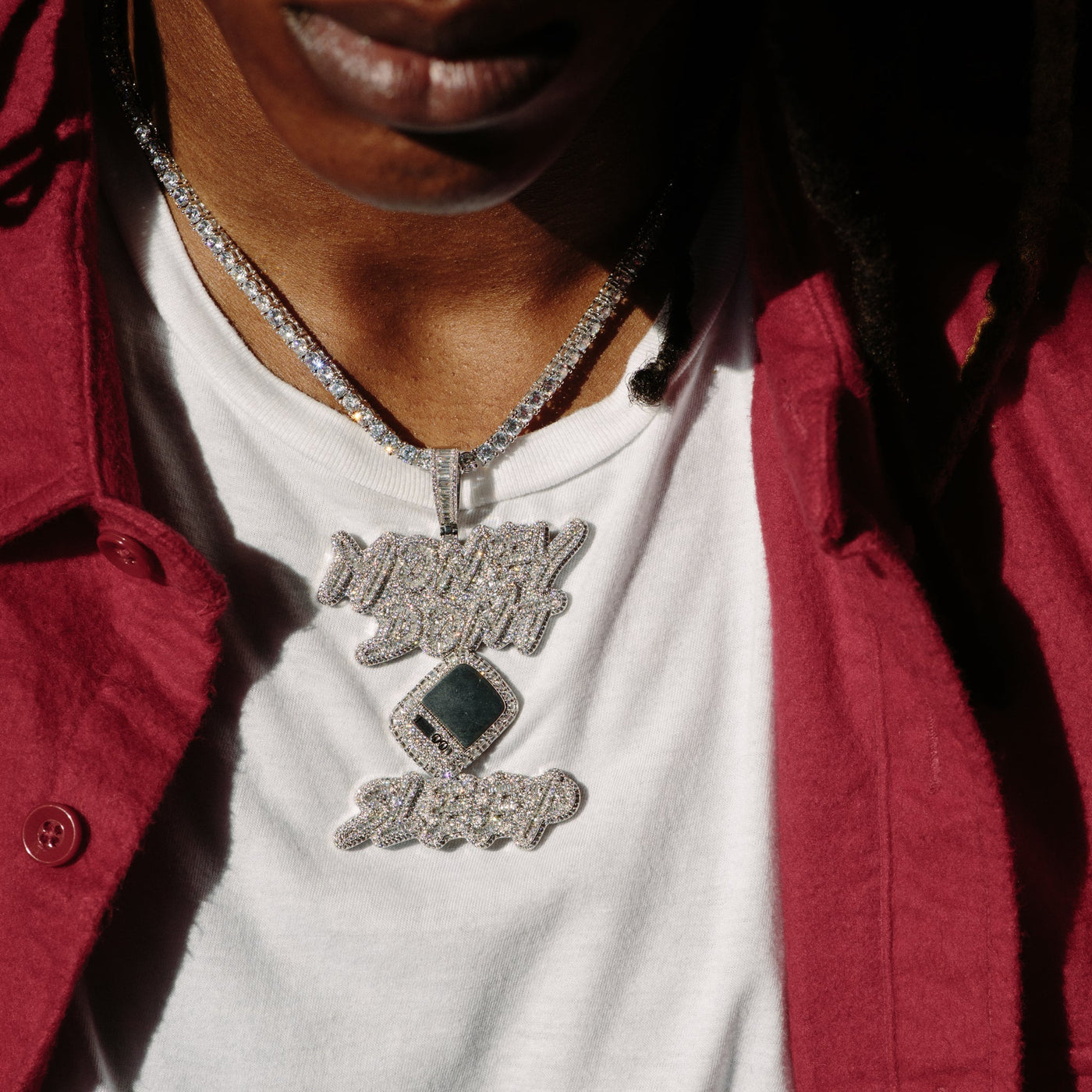 14k -"Money Dont Sleep" Pendant - Ice Out NY