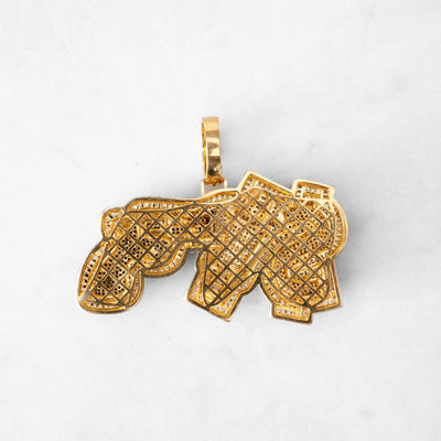 14k - "Money Power Respect" Pendant - Ice Out NY