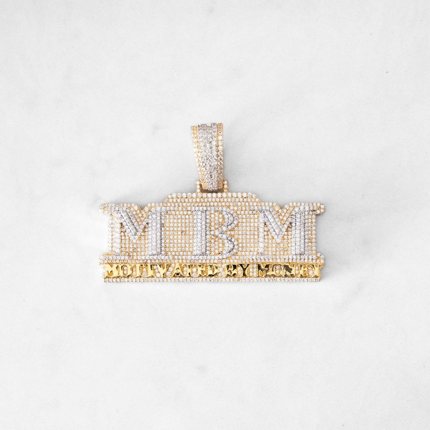 14k - "Motivated By Money" Pendant - Ice Out NY