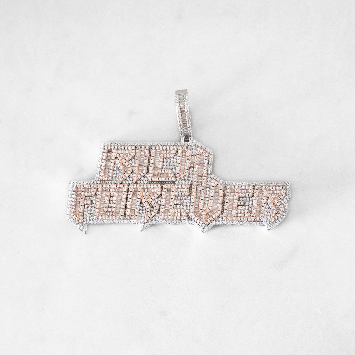 14k - "Rich Forever" Pendant - Ice Out NY