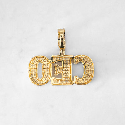 14k - Small "CEO" Pendant - Ice Out NY