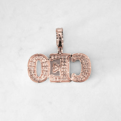 14k - Small "CEO" Pendant - Ice Out NY