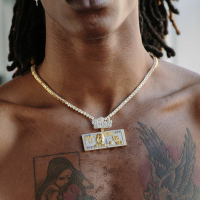 14k - "Time is Money" Pendant - Ice Out NY