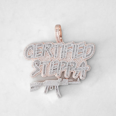 14k - "Certified Steppa" Pendant - Ice Out NY