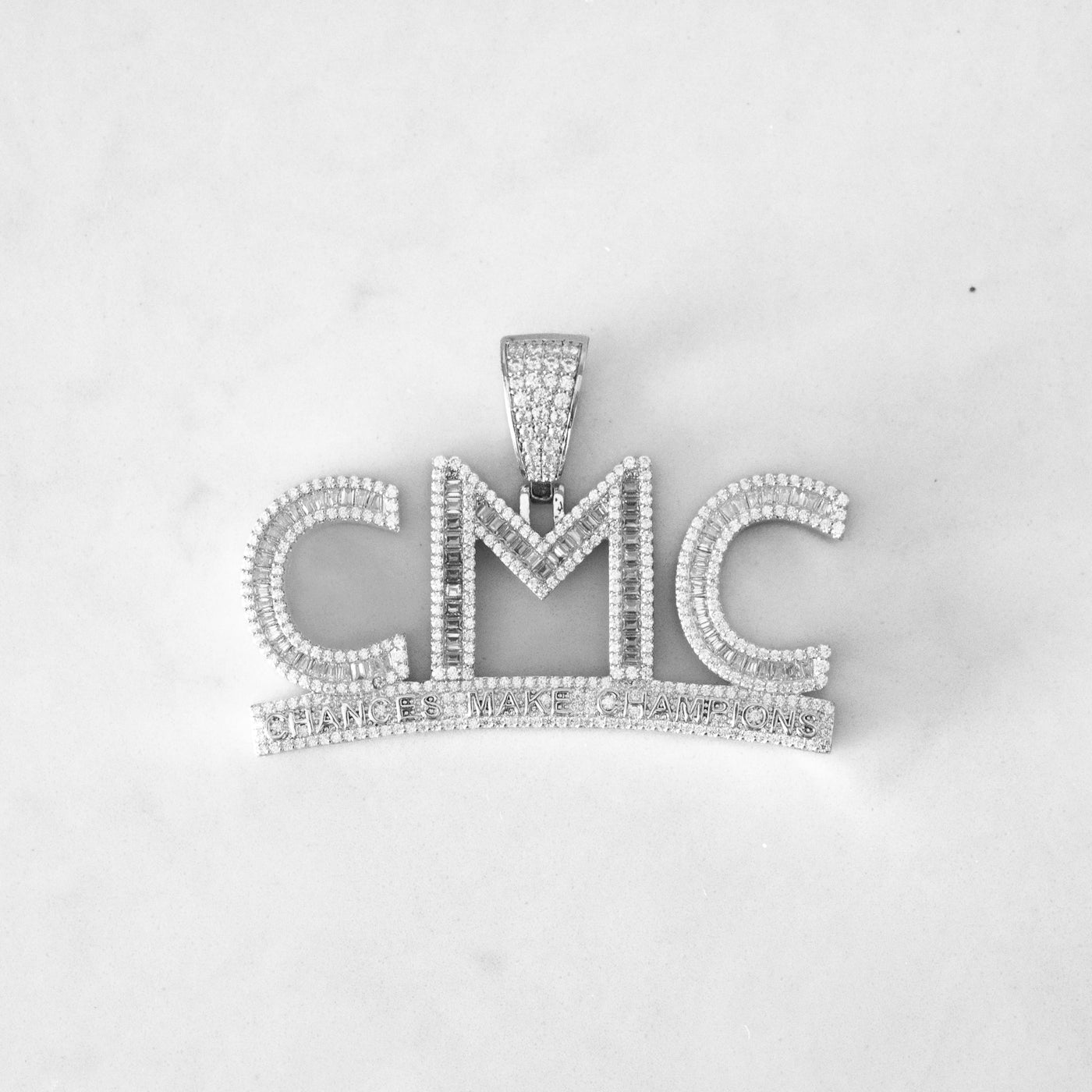 14k - "Chances Make Champions" Pendant - Ice Out NY