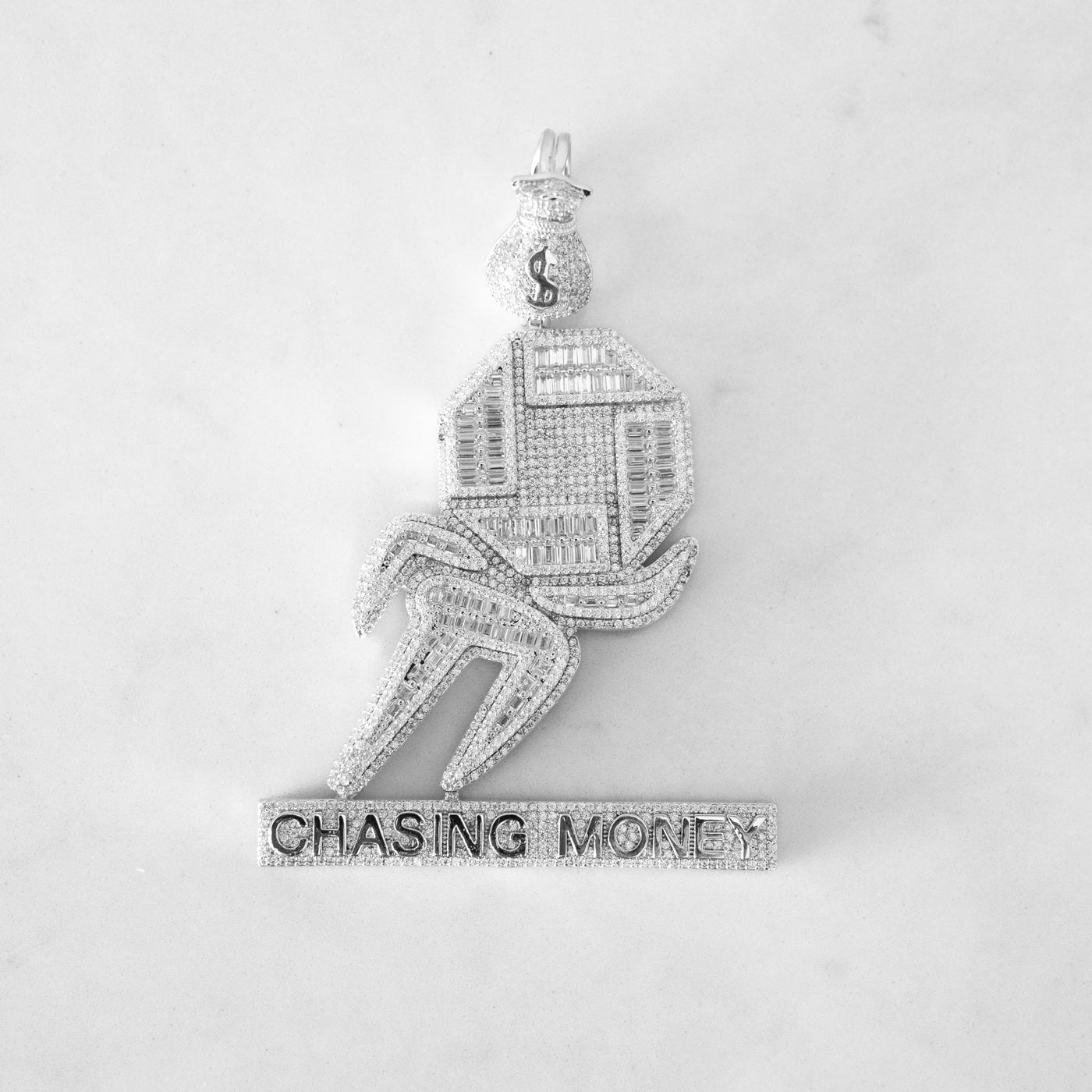 14k - "Chasing Money" Pendant - Ice Out NY