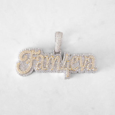 14k - "Fam4eva" Pendant - Ice Out NY